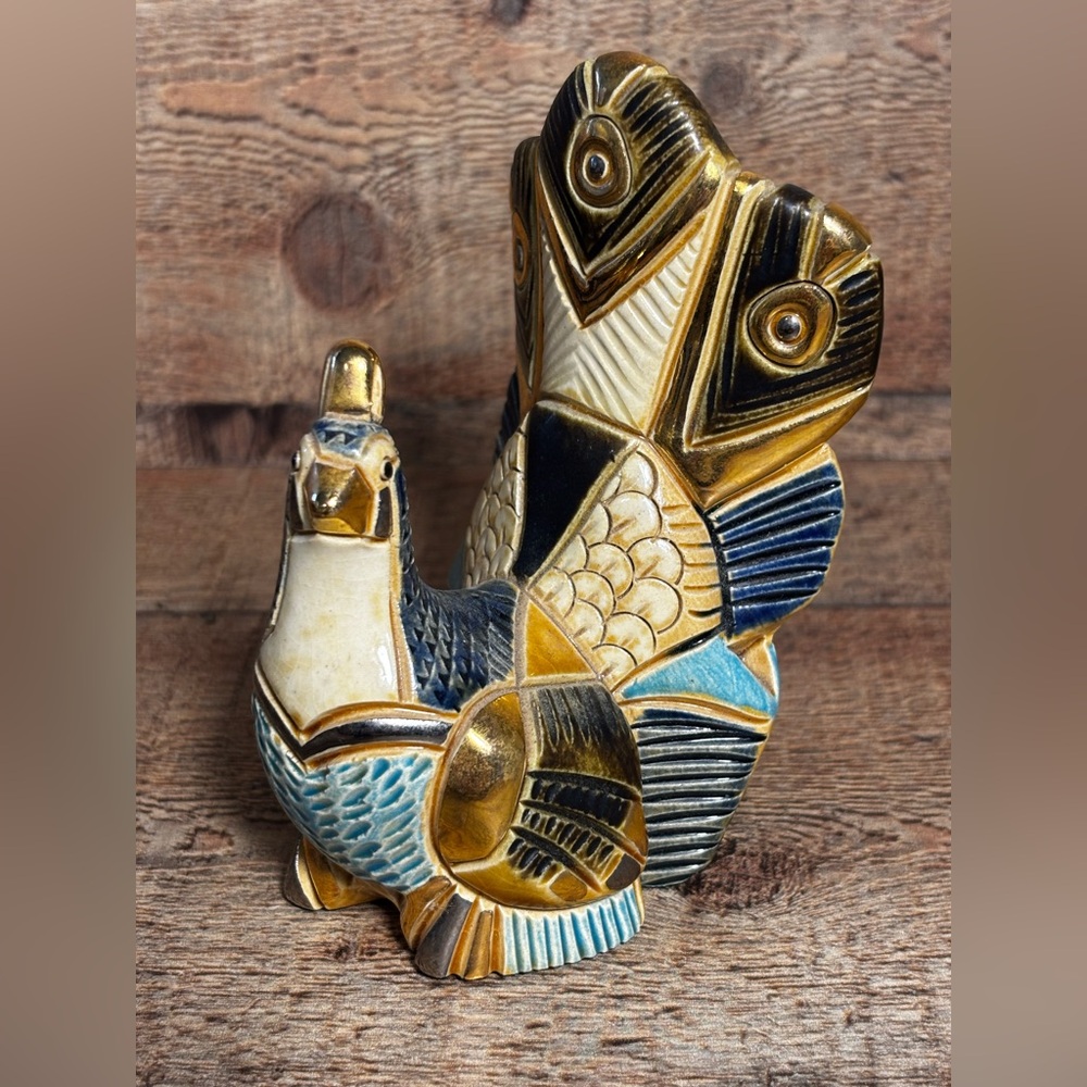 ARTESANIA RINCONADA PEACOCK DECORATIVE FIGURINE #754 RETIRED - MADE IN URUGUAY
